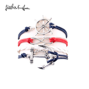 Infinity Love Navy Anchor Bracelet