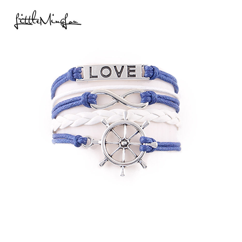 Infinity Love Navy Anchor Bracelet