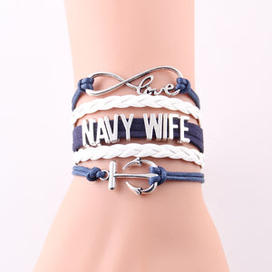 Infinity Love Navy Wife Bracelet