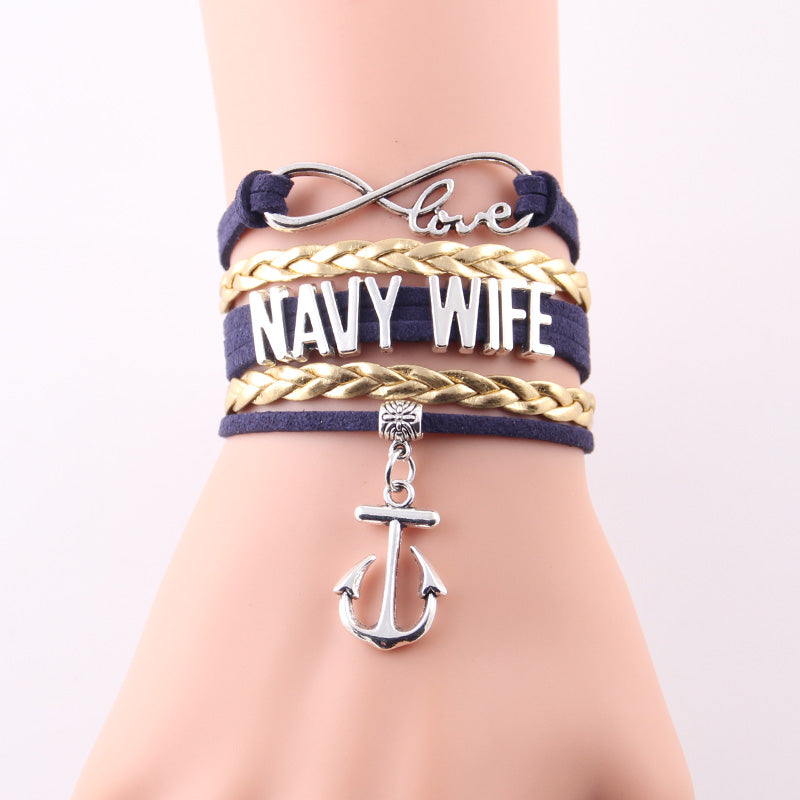 Infinity Love Navy Wife Bracelet